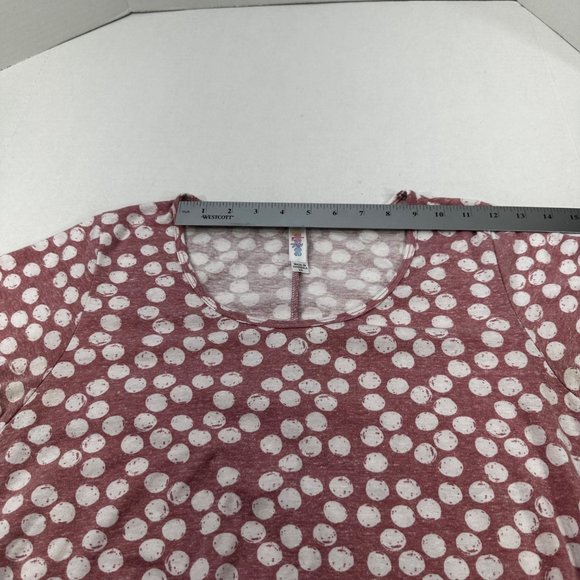 LuLaRoe Women's Size XS Short Sleeve Top Polka Dot Brown White Preowned - Picture 6 of 12